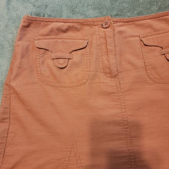 Ann Taylor LOFT Womens Mini Skirt Size 4P Rust Corduroy Utility Pockets preppy - Picture 2 of 7